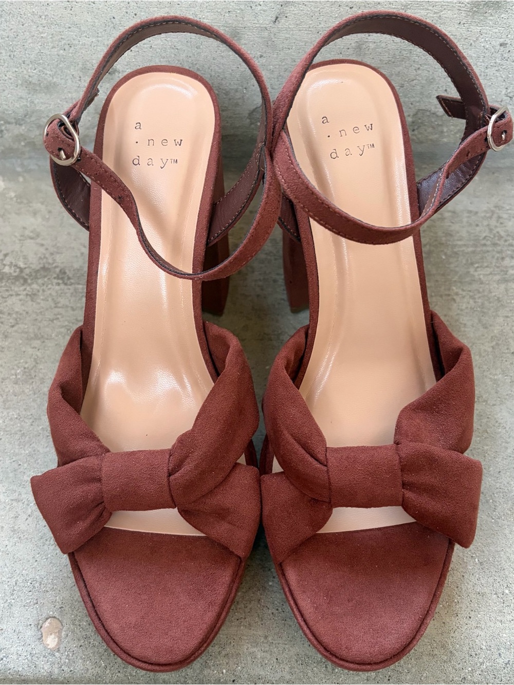 A New Day Brown Suede Platform Heels Women’s 8.5